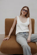 Bella cream satin top