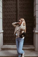 Kožená bunda Cold beige Simi