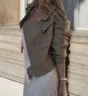 Kožená bunda Cold beige Simi