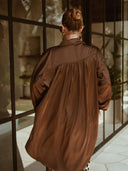 Brown satin shirt