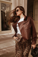 Kožená bunda wine Simi