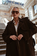 Suede trench Chocolate