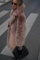 Shearling Nude Maxi Coat