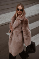 Shearling Nude Maxi Coat