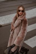 Shearling Nude Maxi Coat