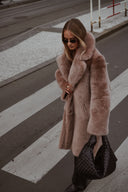 Shearling Nude Maxi Coat