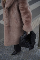 Shearling Nude Maxi Coat