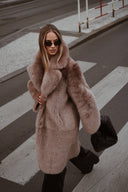 Shearling Nude Maxi Coat