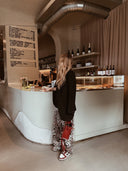 Leopard satin kalhoty