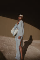 Crocheted crochet kimono blue