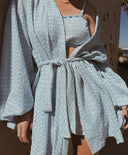 Crocheted crochet kimono blue