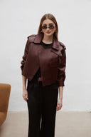 Kožená bunda wine Simi