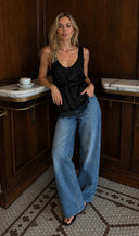 Satin top s krajkou Love