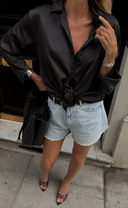 Satin košile Noir Grace black