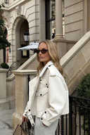 Kožená bunda white Simi