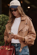 Kožená bunda BEIGE Simi