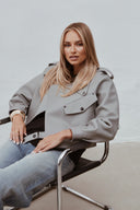 Leather jacket GREY Simi