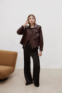 Kožená bunda new Simi bubble Wine