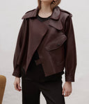 Kožená bunda new Simi bubble Wine