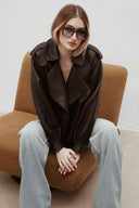 Kožená bunda new Simi bubble dark brown