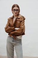 Kožená bunda new Simi Caramel