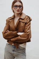 Kožená bunda new Simi Caramel