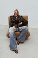 Kožená parka bubble Black