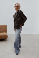 Kožená bunda bubble Black biker