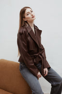 Kožená bunda Peggy bubble wine