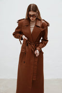 Maxi trench Caramel leather