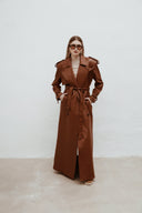 Maxi trench Caramel leather