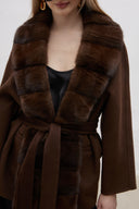 Vlněný hnědý kabátek Nora