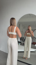 Krémové kalhoty Clara